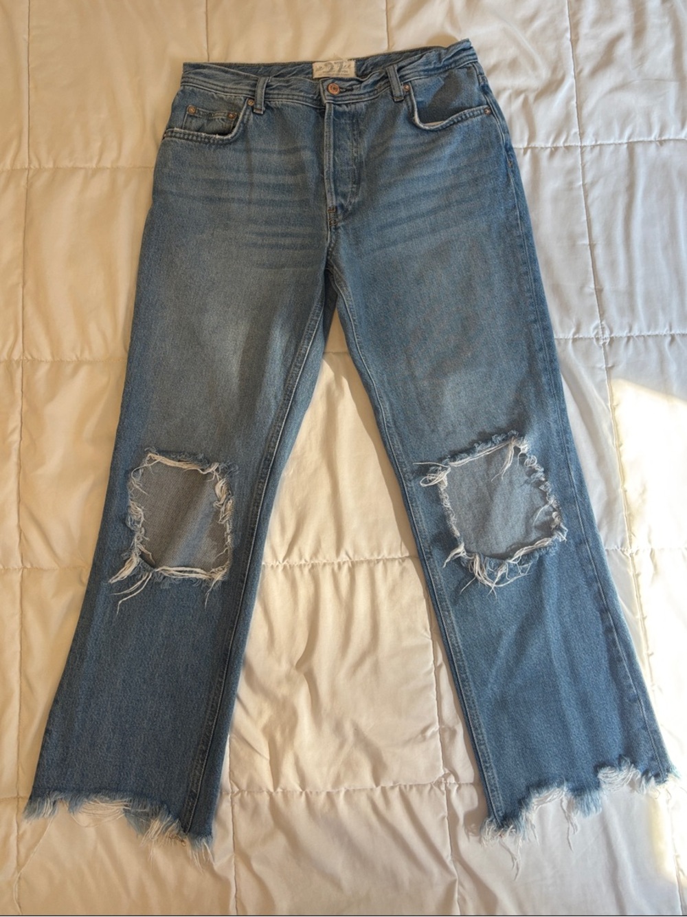 We The Free Distressed Cropped Jeans